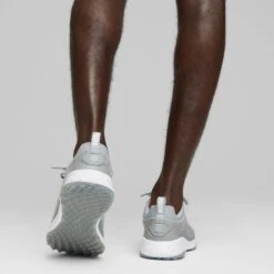 Puma Fusion Pro Golf Shoes Quarry/Silver -Elite Golf Shop puma fusion pro golf shoes quarry silver 377041 04 mod2 itempicture