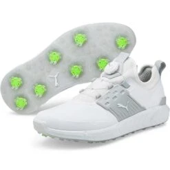 Puma Ignite Articulate Disc Golf Shoes White/Silver/High Rise -Elite Golf Shop puma ignite articulate disc golf shoes white silver high rise pair itempicture
