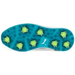 Puma Ignite Articulate Golf Shoes White/Silver/Green Lagoon -Elite Golf Shop puma ignite articulate golf white silver green lagoon 376078 08 bottom itempicture