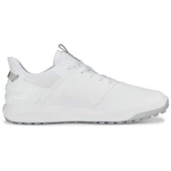 Puma Ignite Elevate Golf Shoes White/Silver 14 Puma Ignite Elevate Golf Shoes White/Silver -Elite Golf Shop puma ignite elevate golf shoes white silver 376077 01 profile2 itempicture