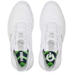 Puma Ignite Elevate Golf Shoes White/Silver 12 Puma Ignite Elevate Golf Shoes White/Silver -Elite Golf Shop puma ignite elevate golf shoes white silver 376077 01 top itempicture