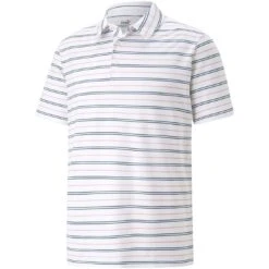 Puma MATTR Striper Polo -Elite Golf Shop puma mattr striper polo bright white evening sky itempicture