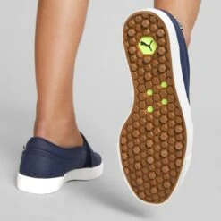 Puma Women's Tustin Fusion Slip-On Golf Shoes Navy Blazer/Quiet Shade -Elite Golf Shop puma womens laguna tustin slipon navy blazer qt shade 376783 03 mod2 itempicture