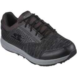 Skechers Arch Fit GO GOLF Elite 5 Range Golf Shoes Black/White -Elite Golf Shop sheckers arch fit go golf elite 5 range golf shoes black white front itempicture