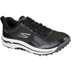 Skechers GO GOLF Arch Fit Line Up Golf Shoes Black/White -Elite Golf Shop skechers go golf arch fit line up golf shoes black white toe
