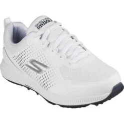 Skechers Women's GO GOLF Elite 5 Sport Golf Shoes White/Navy -Elite Golf Shop skechers womens go golf elite 5 sport golf shoes white navy front itempicture