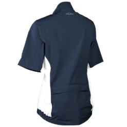 Sun Mountain Women's Monsoon Short Sleeve Rain Jacket -Elite Golf Shop sun mountain 2023 womens monsoon ss rain jacket navy back itempicture