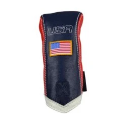 Sun Mountain Leather Hybrid Headcover -Elite Golf Shop sun mountain leather hybrid headcover navy red white