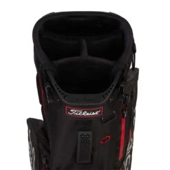 Titleist 2022 Players 4 StaDry Stand Bag -Elite Golf Shop titleist 2021 players 4 staydry stand bag black black red top cuff