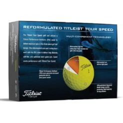 Titleist Tour Speed Yellow Personalized Golf Balls -Elite Golf Shop titleist 2022 tour speed yellow golf balls back itempicture