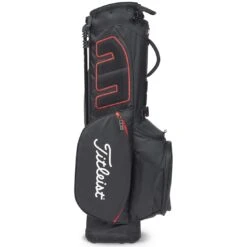 Titleist Players 4 Stand Bag -Elite Golf Shop titleist 2023 players 4 stand bag black black red back itempicture