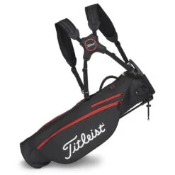 Titleist Premium Carry Bag -Elite Golf Shop titleist 2023 premium carry bag black black red straps itempicture