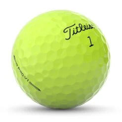 Titleist Pro V1 Yellow Personalized Golf Balls 13 Titleist Pro V1 Yellow Personalized Golf Balls -Elite Golf Shop titleist 2023 pro v1 yellow golf balls ball angle itempicture
