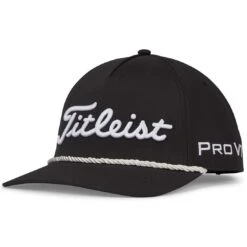 Titleist Tour Rope Hat -Elite Golf Shop titleist 2023 tour rope hat black white itempicture