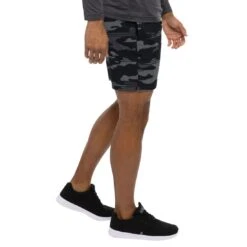 TravisMathew Leader Board Active Shorts -Elite Golf Shop travismathew leader board active shorts black side itempicture