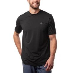 TravisMathew Scenic Vista Active Tee -Elite Golf Shop travismathew scenic vista active tee black front itempicture