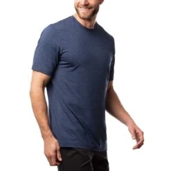 TravisMathew Scenic Vista Active Tee -Elite Golf Shop travismathew scenic vista active tee heather blue side itempicture