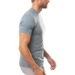 TravisMathew Scenic Vista Active Tee -Elite Golf Shop travismathew scenic vista active tee heather copen blue side itempicture