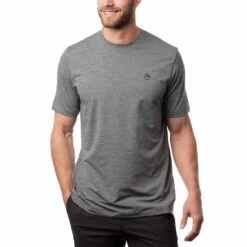 TravisMathew Scenic Vista Active Tee -Elite Golf Shop travismathew scenic vista active tee heather grey front itempicture