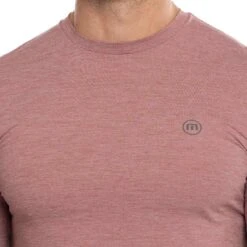 TravisMathew Scenic Vista Active Tee -Elite Golf Shop travismathew scenic vista active tee heather roan rogue logo itempicture