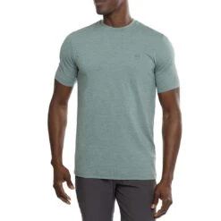 TravisMathew Scenic Vista Active Tee -Elite Golf Shop travismathew scenic vista active tee heather silver pine front itempicture