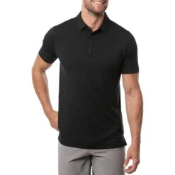 TravisMathew The Heater Polo -Elite Golf Shop travismathew the heater polo black front itempicture
