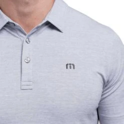 TravisMathew The Heater Polo -Elite Golf Shop travismathew the heater polo heather microchip logo itempicture