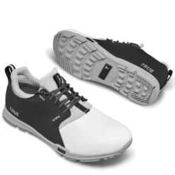 TRUE Linkswear Original 1.2 Golf Shoes White/Black -Elite Golf Shop true linkswear original 1 2 golf shoes white black pair itempicture