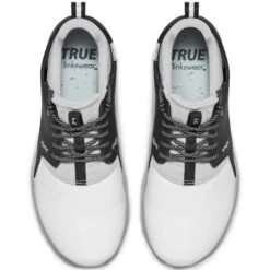 TRUE Linkswear Original 1.2 Golf Shoes White/Black -Elite Golf Shop true linkswear original 1 2 golf shoes white black top itempicture