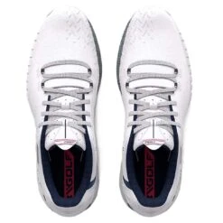 Under Armour HOVR Drive 2 Golf Shoes White/Metallic Silver -Elite Golf Shop under armour hovr drive 2 golf shoes white metallic silver top itempicture